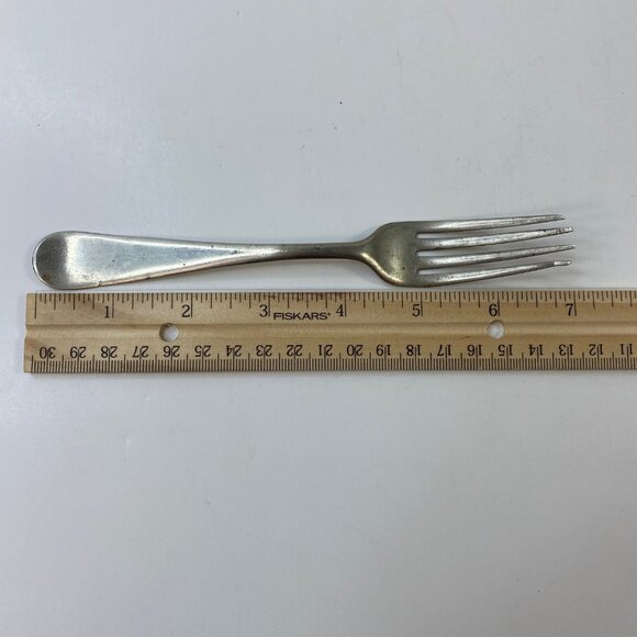 W Nickel Silver 7" 4 Tine Dinner Fork Vintage - Picture 4 of 4